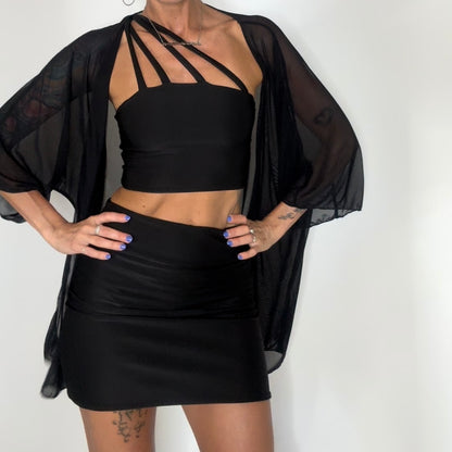 sheer mesh kimono cover up