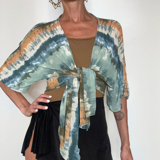 sheer tie dye cover up