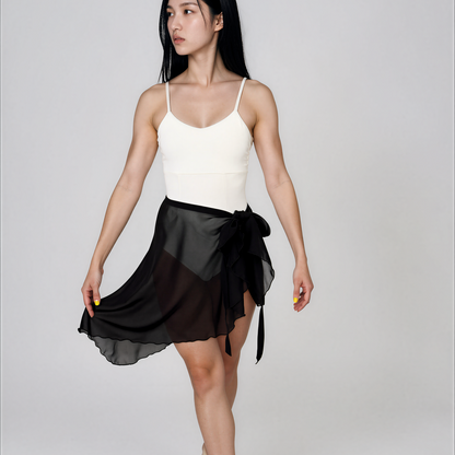 Chiffon Ballet Wrap Skirt - Womens Contemporary Black Skirt