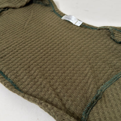 Sweater Knit Ballet Warm Up Shrug Top - Olive Green Waffle Knit