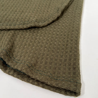 Sweater Knit Ballet Wrap Skirt Cover-Up - Olive Green Waffle Knit
