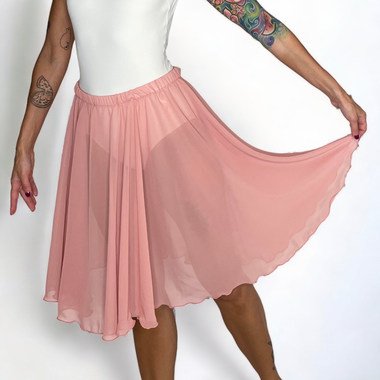 women chiffon ballet pull on skirt