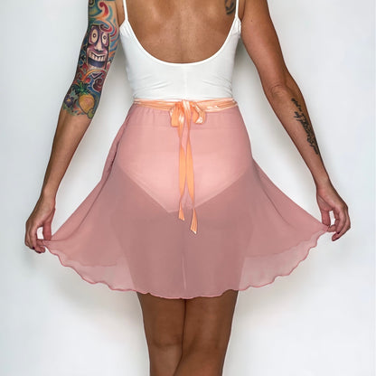 women dusty rose ballet wrap skirt