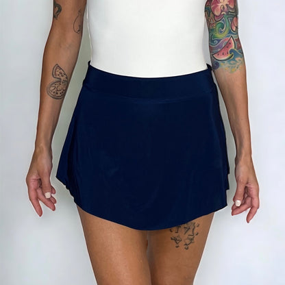 women navy blue short ballet skirt