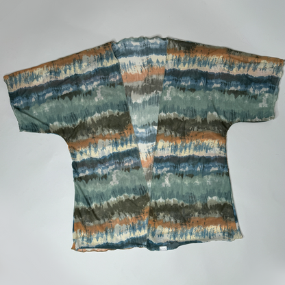 women sheer tie dye cover up kimono