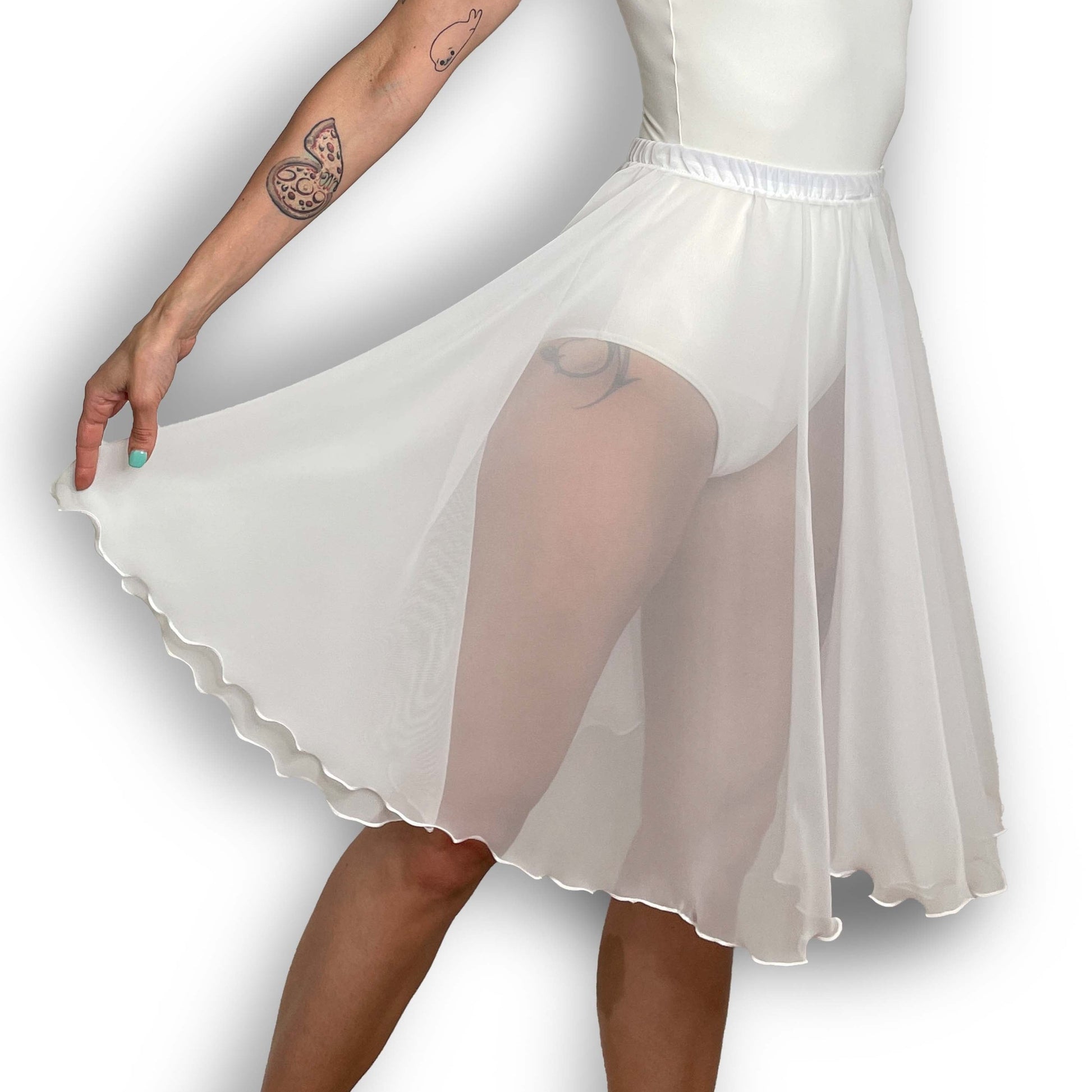 ballet pull on rehearsal skirt white