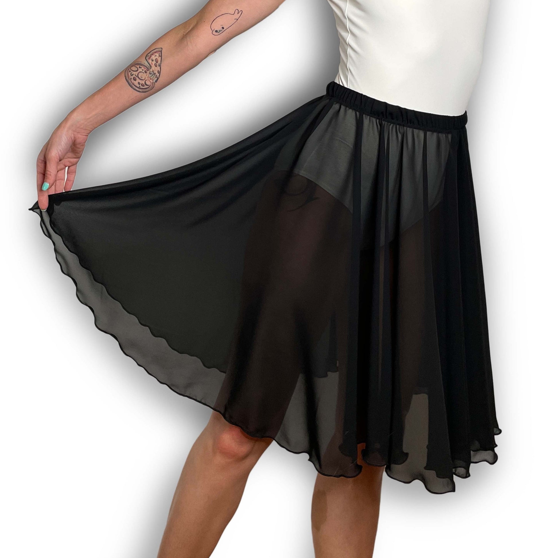 womens black ballet pull on skirt