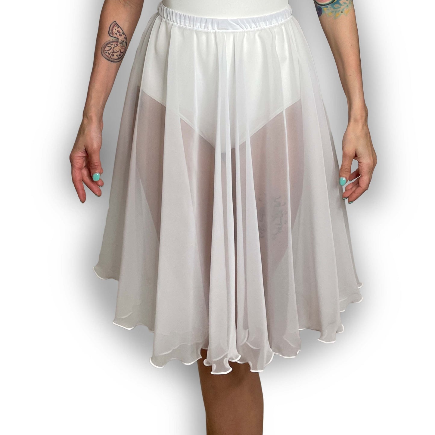 womens chiffon ballet rehearsal skirt white