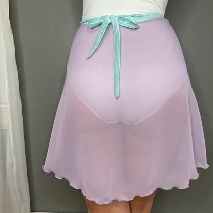 womens lavender ballet wrap skirt