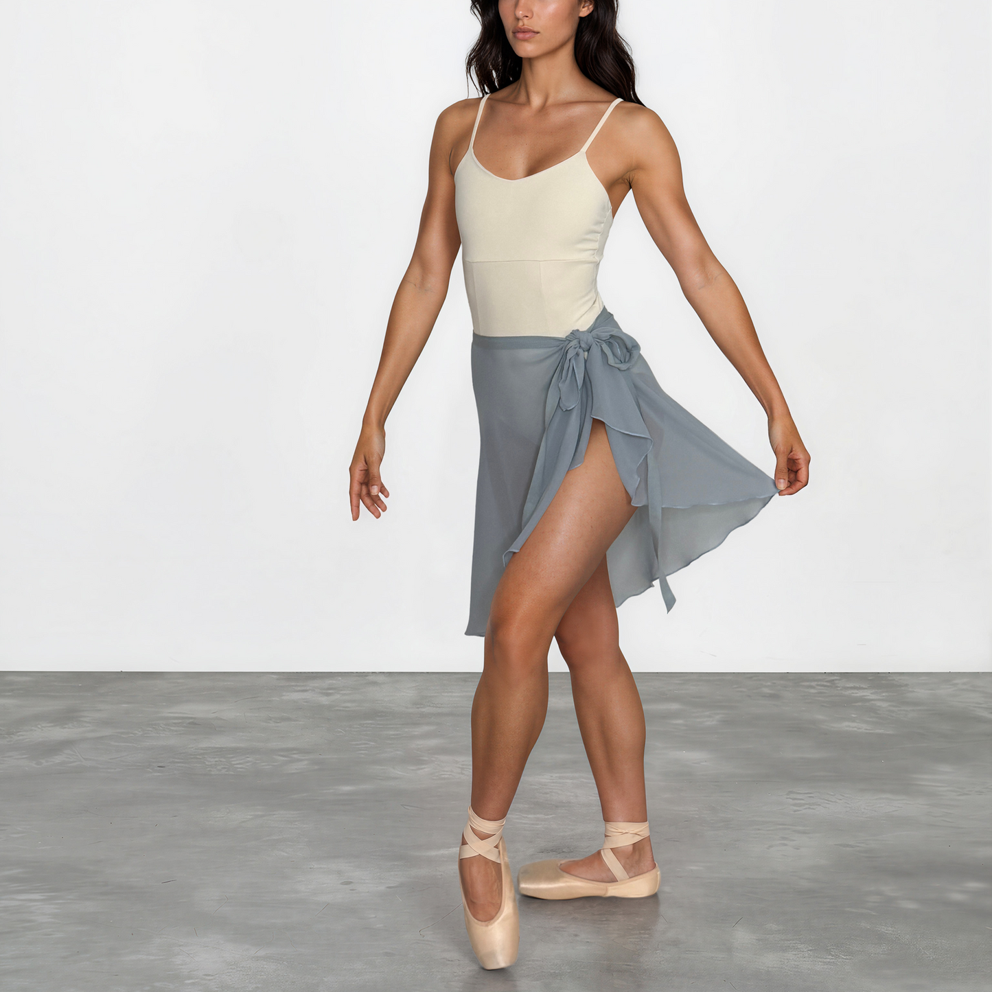 Chiffon Ballet Wrap Skirt - Womens Contemporary Glacier Blue Skirt