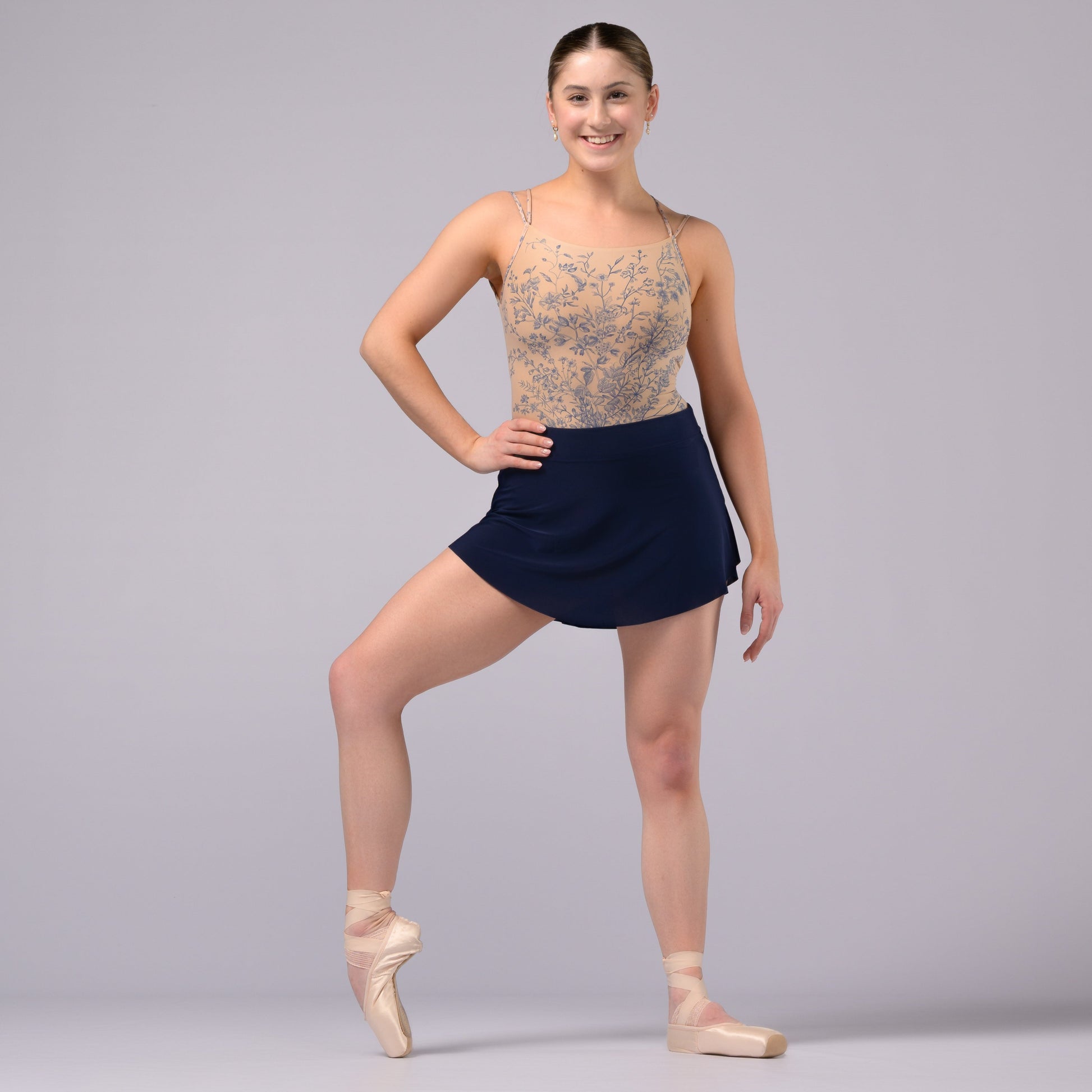 womens navy blue short ballet skirt