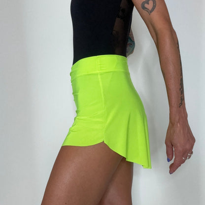 womens neon green ballet wrap skirt