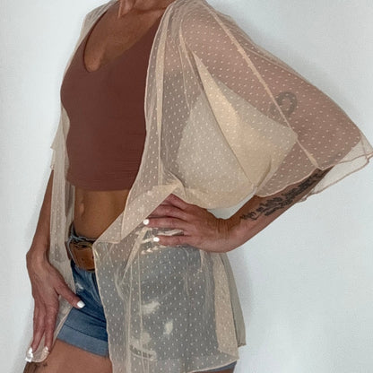 womens sheer cover up top neutral